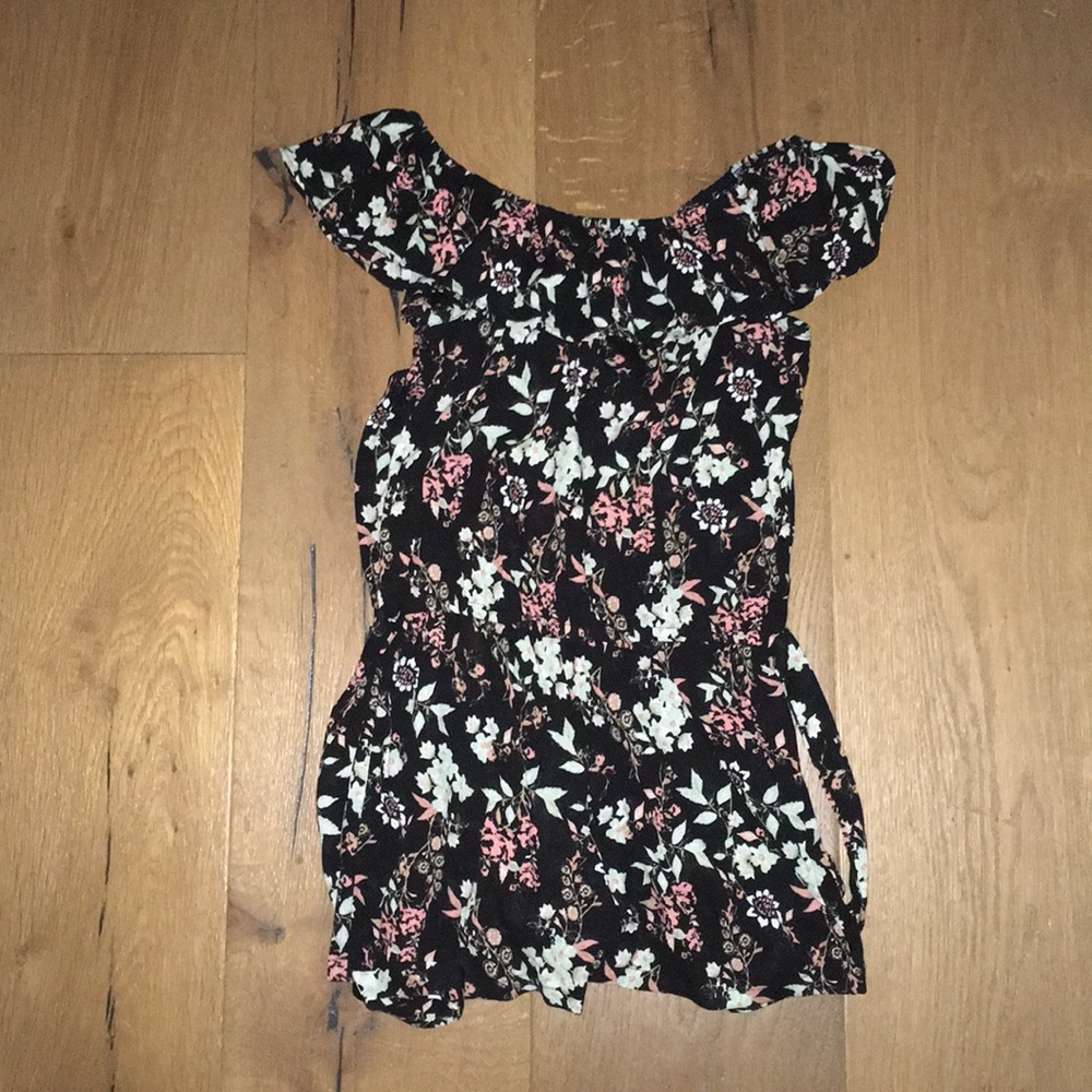 girls medium floral print full tilt romper